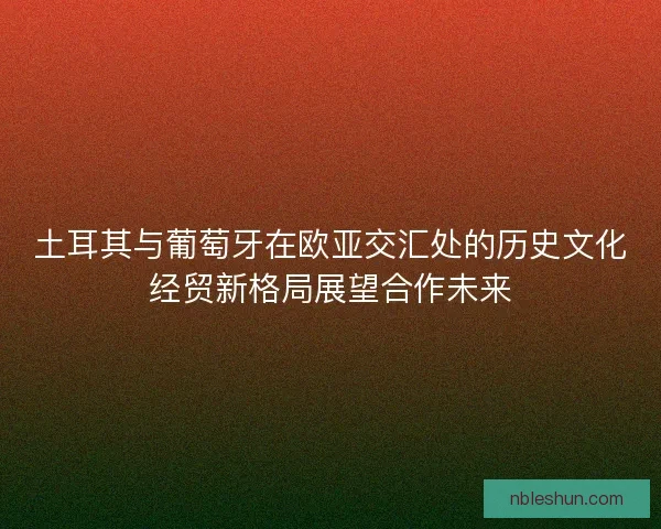 土耳其与葡萄牙在欧亚交汇处的历史文化经贸新格局展望合作未来